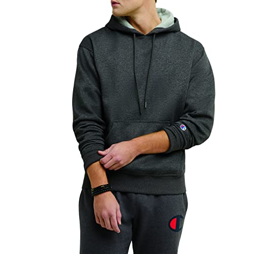 Champion Herren Fleece, Kapuzen-Sweatshirt, Baumwolle Hoodies groß Kapuzenpullover, Granit Heather C Logo, XX-Large von Champion