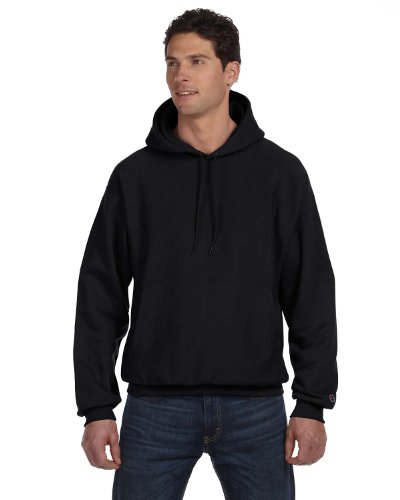 Champion Herren Fleece Pullover Kapuze Reverse Weave, Schwarz, X-Large von Champion