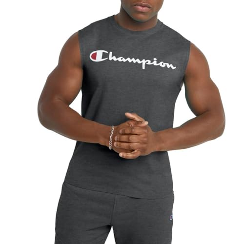 Champion Herren Graphic Jersey Muscle Hemd, Dunkelgrau, M von Champion