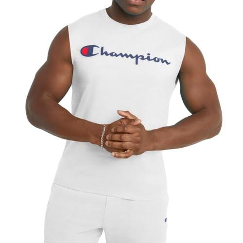 Champion Herren Graphic Jersey Muscle Hemd, Weiß, X-Groß von Champion