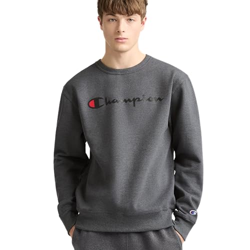 Champion Herren Graphic Powerblend Fleece Crew Sweatshirt, Granit Heather-y06794, S EU von Champion