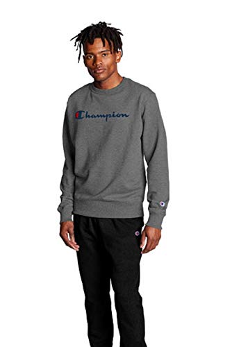 Champion Herren Graphic Powerblend Fleece Crew Sweatshirt, Granit Heather-y06794, Medium von Champion