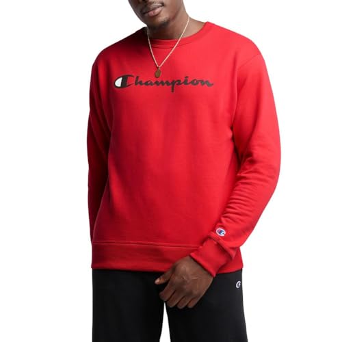 Champion Herren Graphic Powerblend Fleece Crew Sweatshirt, Team Red Scarlet-y06794, L EU von Champion