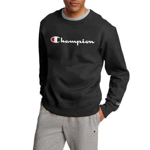 Champion Herren Graphic Powerblend Fleece Crew Sweatshirt, schwarz-y06794, Large von Champion