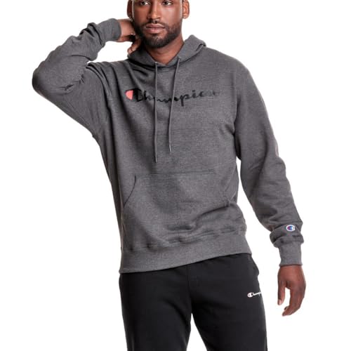 Champion Herren Sweatshirt Graphic Powerblend Fleece Hood, Granit Heather-y06794, M von Champion