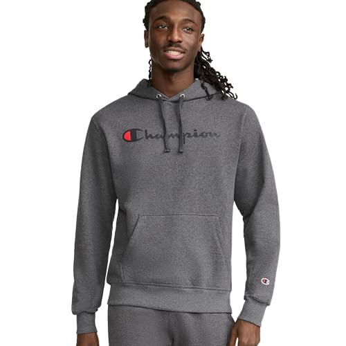 Champion Herren Sweatshirt Graphic Powerblend Fleece Hood, Granit Heather-y06794, S von Champion