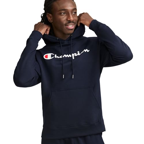 Champion Herren Sweatshirt Graphic Powerblend Fleece Hood, Navy-y06794, S von Champion