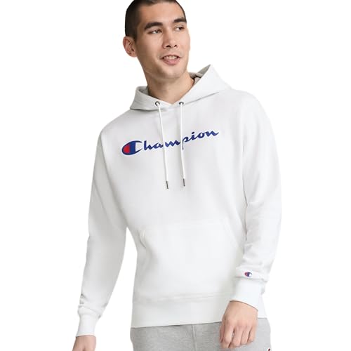 Champion Herren Kapuzenpullover Graphic Powerblend Fleece Pullover Hood, Weiß, L von Champion