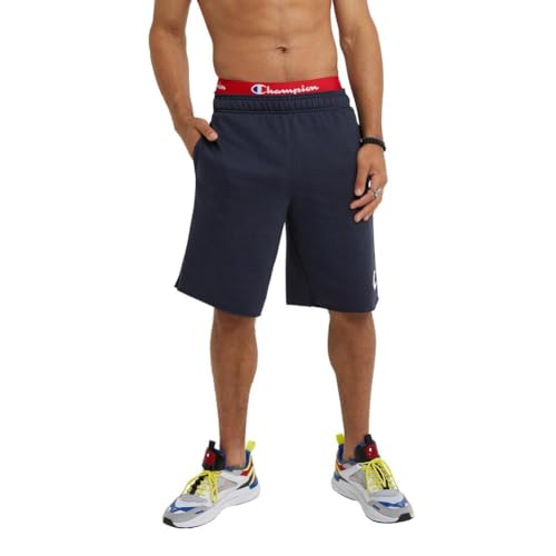 Champion Herren Graphic Powerblend Fleece Shorts, Navy, XXL von Champion