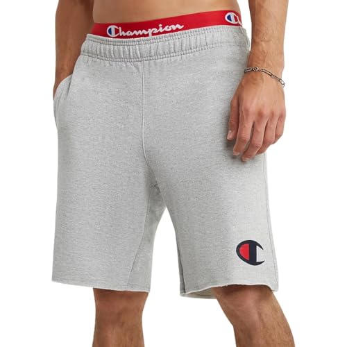 Champion Herren Graphic Powerblend Fleece Shorts, Oxford-Grau, S von Champion