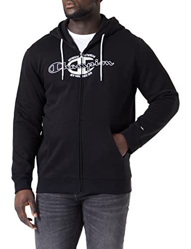 Champion Herren Graphic Shop Authentic-Fall Fleece Full Zip Kapuzenpullover, Schwarz, L von Champion