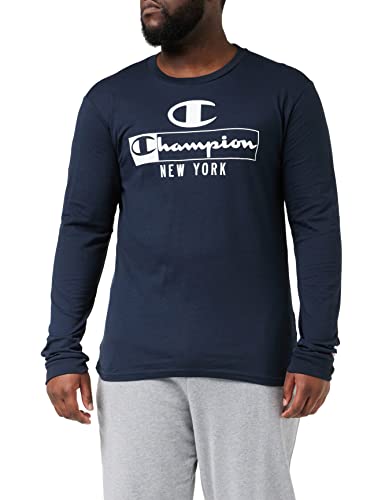 Champion Herren Graphic Shop Authentic L-S T-Shirt, Marineblau, S von Champion