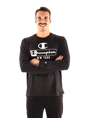 Champion Herren Graphic Shop Authentic L-S T-Shirt, Schwarz, S von Champion