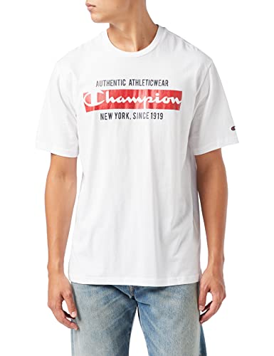 Champion Herren Graphic Shop Authentic S-s T-Shirt, Weiß, M von Champion