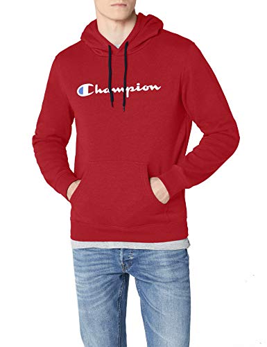 Champion Herren Classic Logo Hooded Sweatshirt Kapuzenpullover, Rot, S von Champion