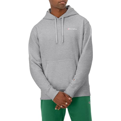 Champion Herren Hoodie Powerblend Fleece Pullover Bequem Grafik Sweatshirt Kapuzenpullover, Oxford Gray-y08160, X-Large von Champion