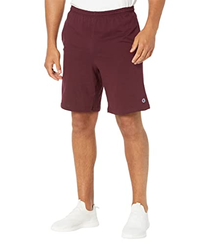 Champion Herren, Alltagsshorts, leichte Lange (Reg groß) Shorts, Kastanienbraunes C-Aufnäher, XX-Large von Champion