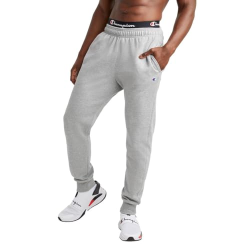 Champion Herren-Jogginghose, Powerblend, Fleece-Jogginghose, Sweatpants für Herren (Reg. oder Big & Tall), Oxford Gray C Patch Logo, XX-Large Groß von Champion
