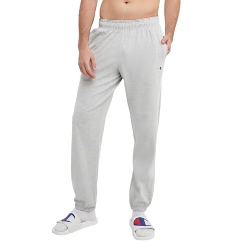 Champion Herren Hose, Alltagshose aus Baumwolle, leichte Lounge, Strickhose (Reg groß) Trainingshose, Oxford Gray C Patch Logo, X-Large Hoch von Champion