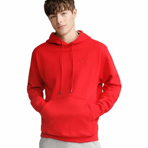 Champion Herren Kapuzenpullover Powerblend Pullover Hoodie, Team Red Scarlet, M von Champion