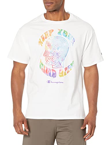 Champion Herren Klassisches Grafik T-Shirt, White Open Mind, XXL von Champion