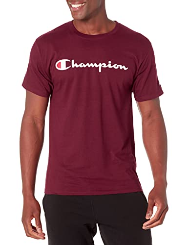 Champion Herren Klassisches Jersey Grafik T-Shirt, Kastanienbraun Script, XXL Champion Herren Klassisches Jersey Grafik T-Shirt, Kastanienbraun Script, XXL von Champion