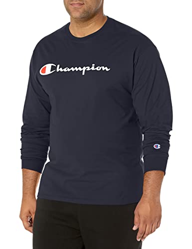 Champion Herren Klassisches Langarm-t-shirt mit Grafik T Shirt, Navy-y06794, M EU von Champion