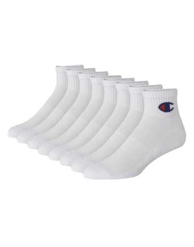 Champion Herren Double Dry Moisture Wicking Ankle 6, 8, 12 Packs Availabe Socken, Weiß, 8 Stück, 37.5-46 EU (8er von Champion