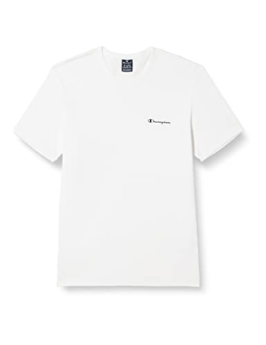 Champion Herren Legacy American Classics Cotton 1x1 Rib Small Logo S/S T-Shirt, Weiß, X von Champion