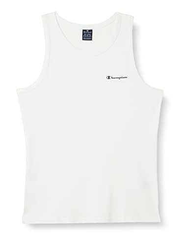 Champion Herren Legacy American Classics Cotton 1x1 Rib Small Logo Tank Unterhemd, Weiß, XL von Champion