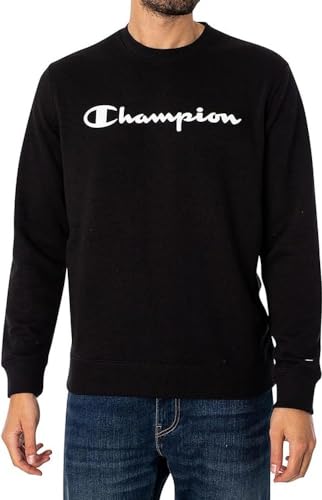 Champion Herren Legacy American Classics Heavy Powerblend Terry Logo Crewneck Sweatshirt, Schwarz, S von Champion