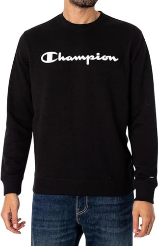 Champion Herren Legacy American Classics Heavy Powerblend Terry Logo Crewneck Sweatshirt, Schwarz, XL von Champion