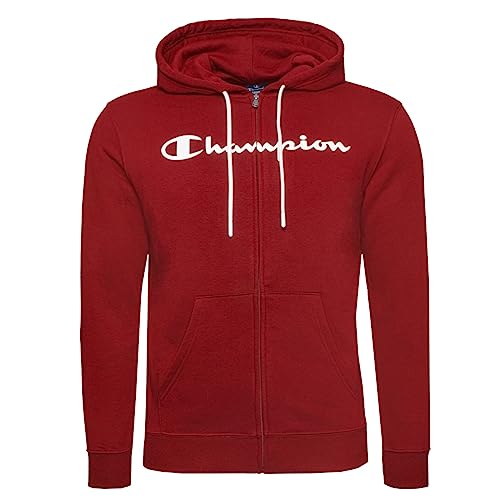 Champion Herren Legacy American Classics Heavy Powerblend Terry Logo Full Zip Kapuzenpullover, Intensives Rot, L von Champion