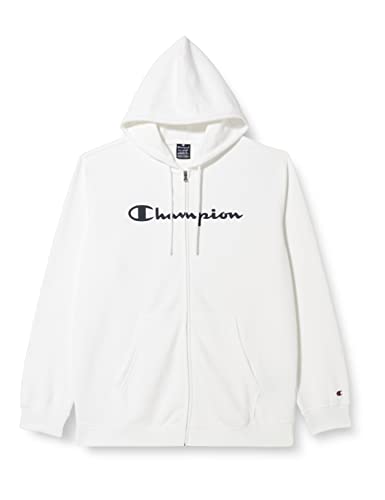 Champion Herren Legacy American Classics Heavy Powerblend Terry Logo Full Zip Kapuzenpullover, Weiß, M von Champion