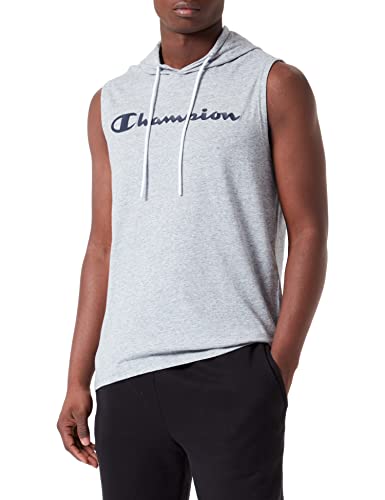 Champion Herren Legacy American Classics Logo S/L Hooded Tanktop mit Kapuze, Grigio Melange, XL von Champion