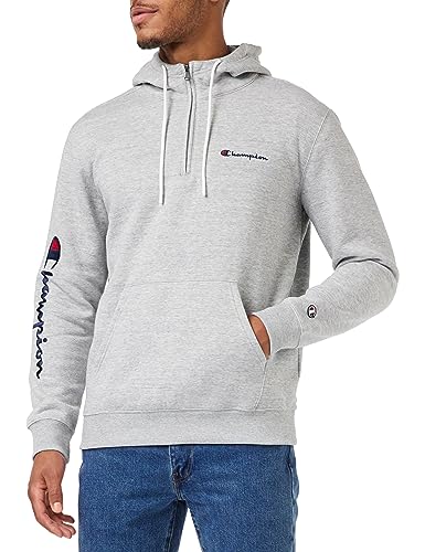 Champion Herren Legacy American Classics Maxi-Logo Powerblend Fleece Half Zip Kapuzenpullover, Grigio Melange, L von Champion