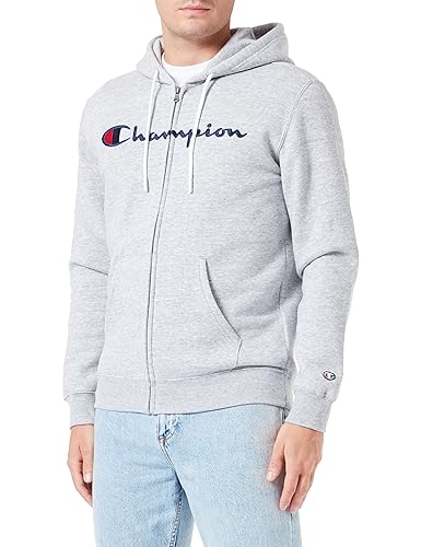 Champion Herren Legacy American Classics-Powerblend Fleece Full Zip Kapuzenpullover, Grigio Melange, XXL von Champion