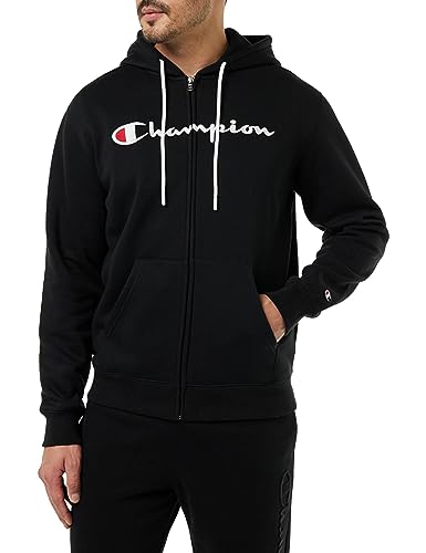 Champion Herren Legacy American Classics Powerblend Fleece Full Zip Kapuzenpullover, Schwarz, M von Champion