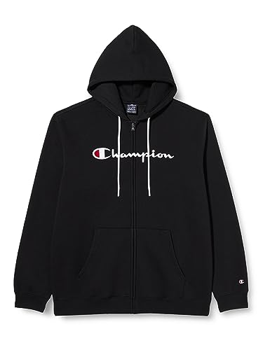 Champion Herren Legacy American Classics Powerblend Fleece Full Zip Kapuzenpullover, Schwarz, S von Champion