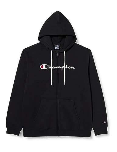 Champion Herren Legacy American Classics-Powerblend Fleece Full-Zip Kapuzenpullover, Schwarz, S von Champion
