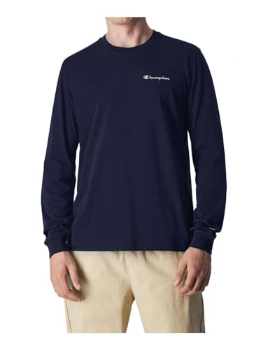 Champion Herren Legacy American Classics-Script Logo L-s Crewneck Langarmshirt, Marineblau, L von Champion