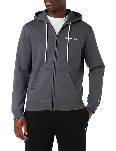 Champion Herren Legacy American Classics-Script Logo Powerblend Fleece Full Zip Kapuzenpullover, Grigio Grafite, XXL von Champion