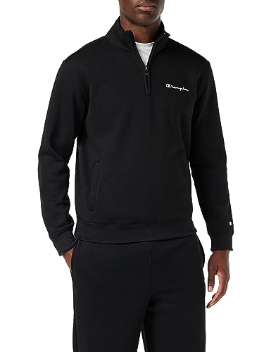 Champion Herren Legacy American Classics-Script Logo Powerblend Fleece Half Zip Sweatshirt, Schwarz, M von Champion
