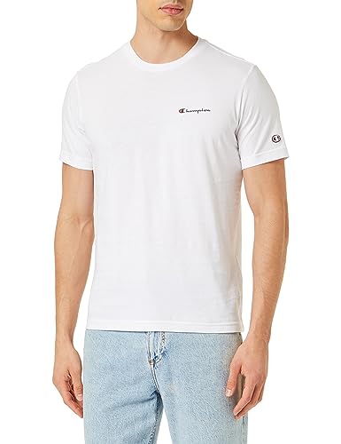 Champion Herren Legacy American Classics-Script Logo S-s Crewneck T-Shirt, Bianco, Medium von Champion