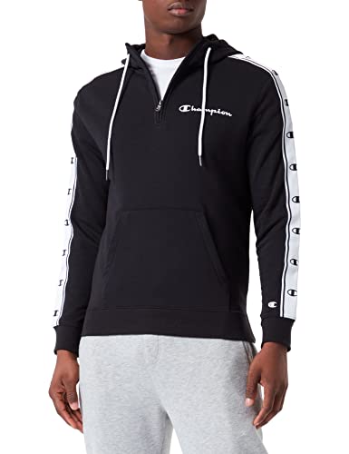 Champion Herren Legacy American Tape Heavy Powerblend Terry Half Zip Hooded Sweatshirt, Nero, S von Champion