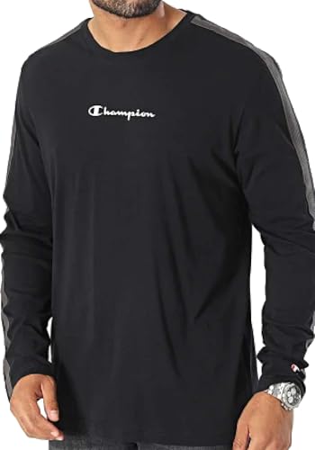 Champion Herren Legacy American Tape-L-s Crewneck Langarmshirt, Schwarz, Medium von Champion