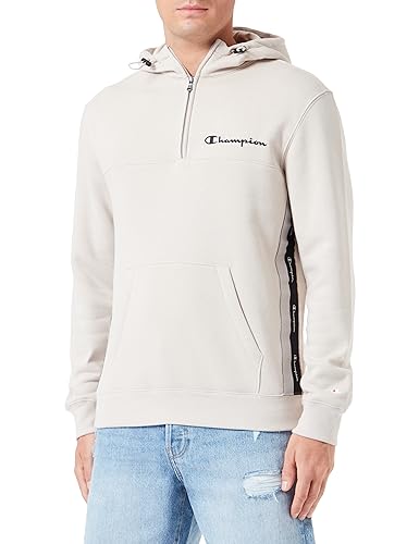 Champion Herren Legacy American Tape-Powerblend Fleece Half Zip Kapuzenpullover, Grigio Argento, L von Champion