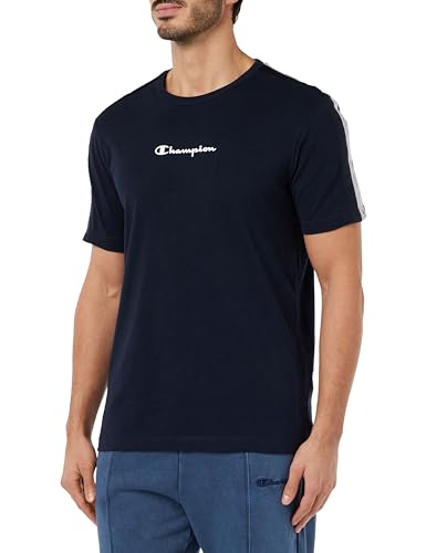 Champion Herren Legacy American Tape-Script Logo S-s Crewneck T-Shirt, Blu Marino, Large von Champion