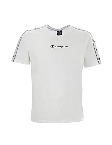 Champion Herren Legacy American Tape Small Logo S/S T-Shirt, Weiß von Champion