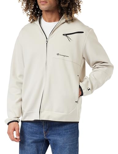 Champion Herren Legacy American Tech Poly-Baumwolle Interlock Full Zip Kapuzenpullover, Silber grau, L von Champion